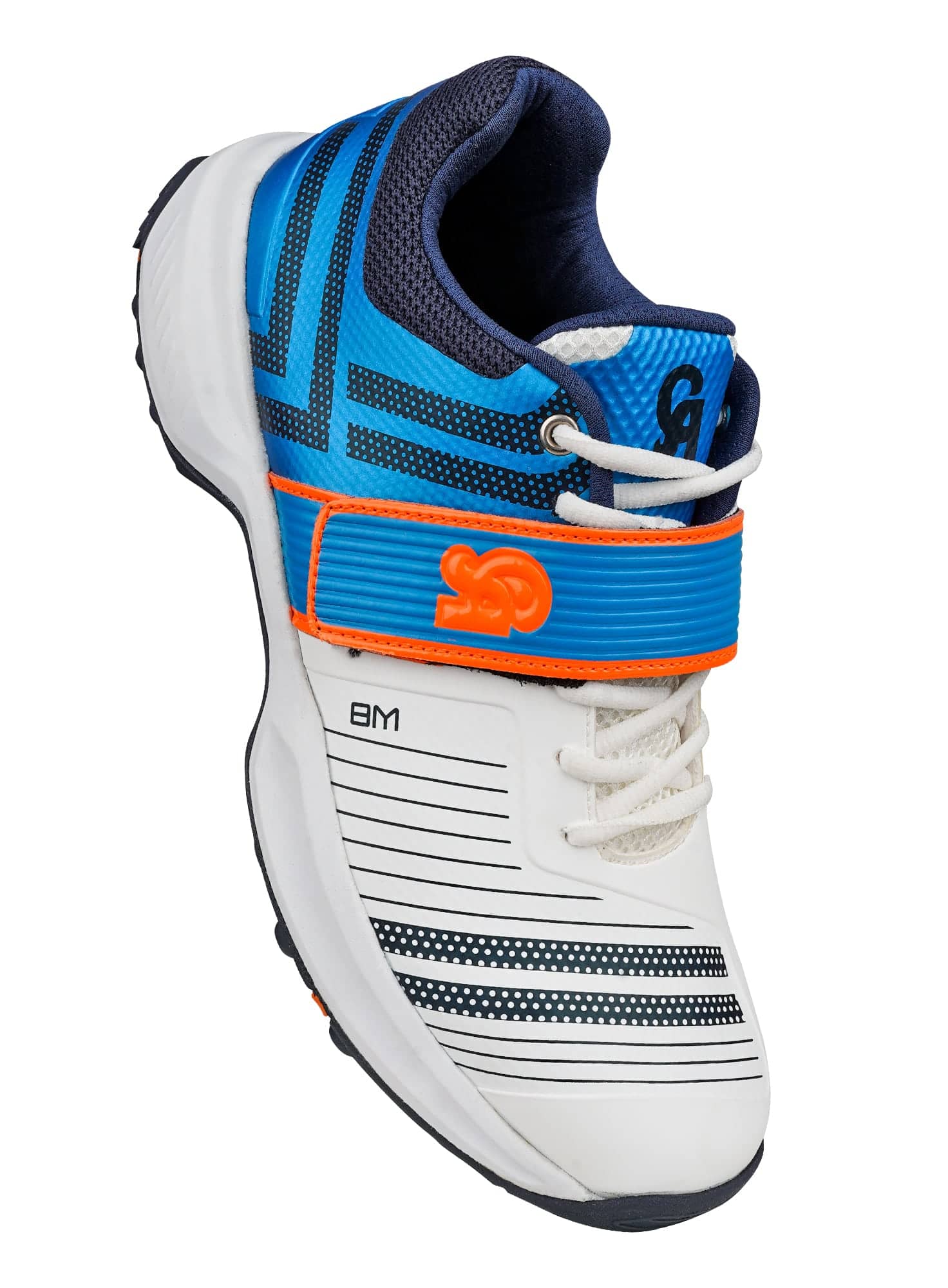 M-8 Cricket Shoes (White/Blue)
